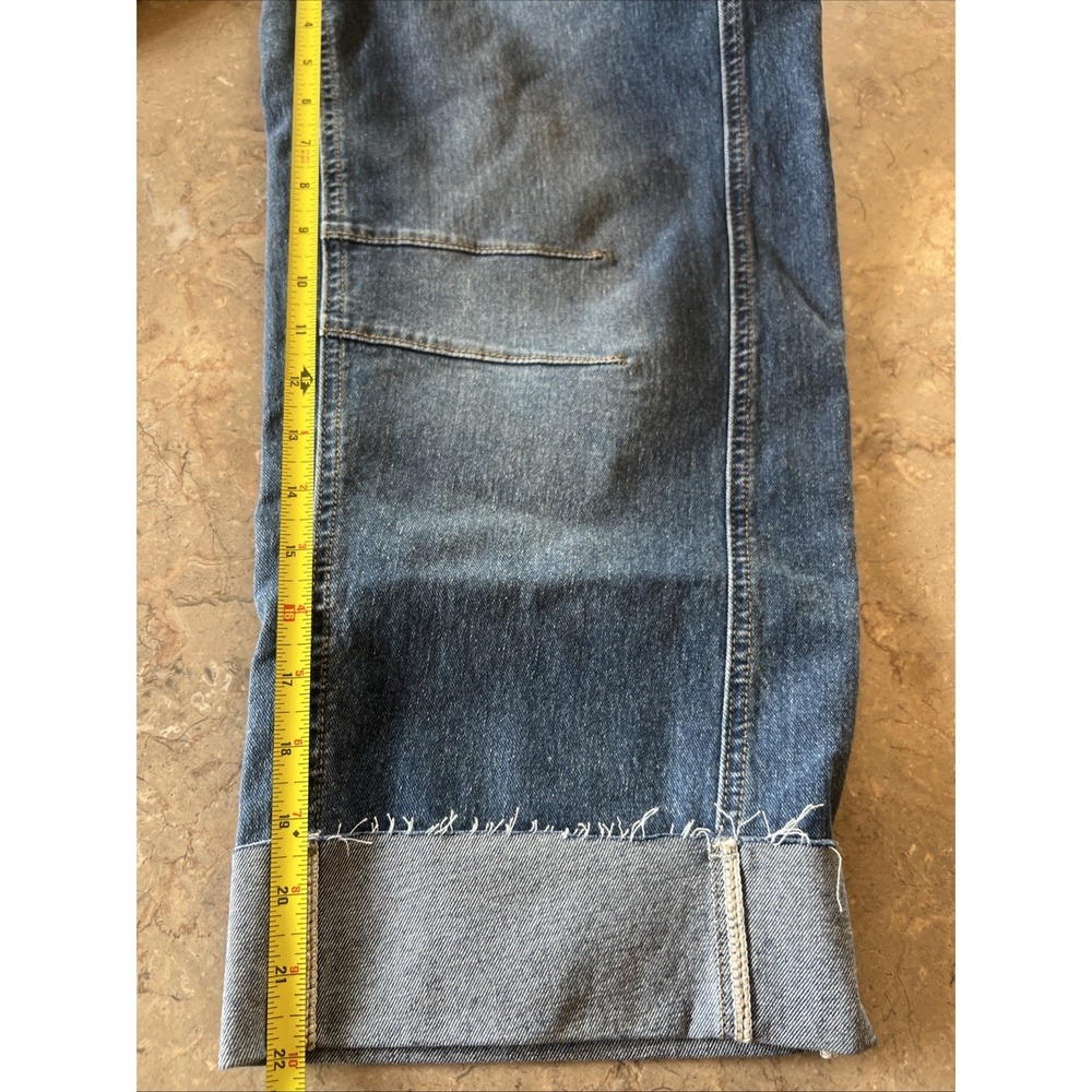 Flamingals Women's Straight Leg Cropped Cuffed Jeans Sz Small - Picture 5 of 6